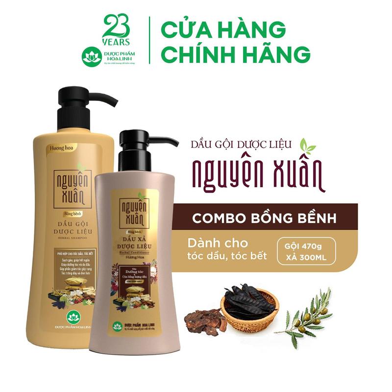 Bộ Dầu gội 470g và Dầu xả 300ml Nguyên Xuân bồng bềnh - Dành cho tóc dầu bết