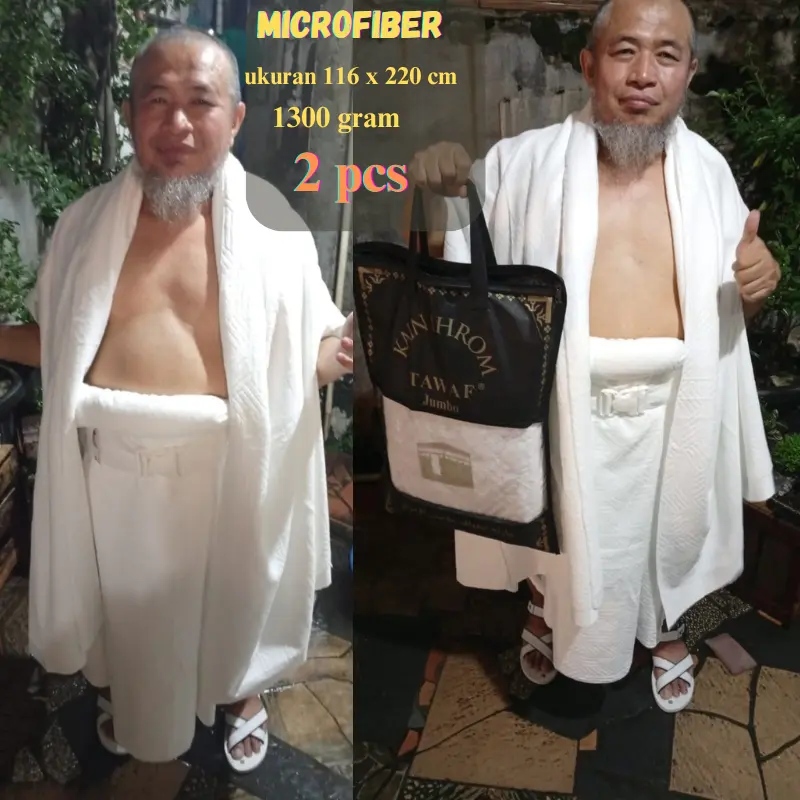 Kain ihrom perlengkapan haji halus tebal premium bahan microfiber