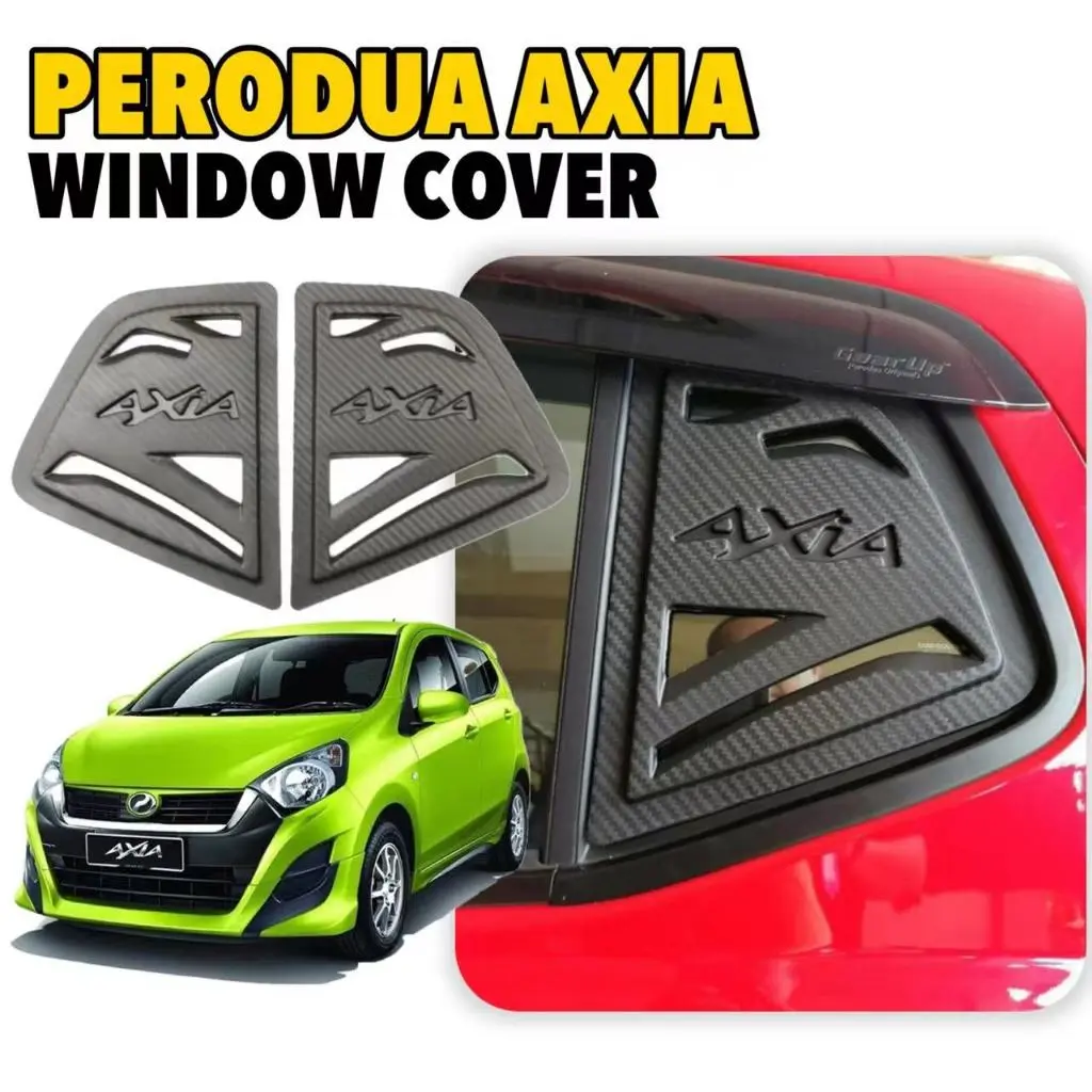 2Pcs Perodua Axia ( Years 2014-2022 ) Window Cover 3D Carbon Fibre Door Visor Accessories