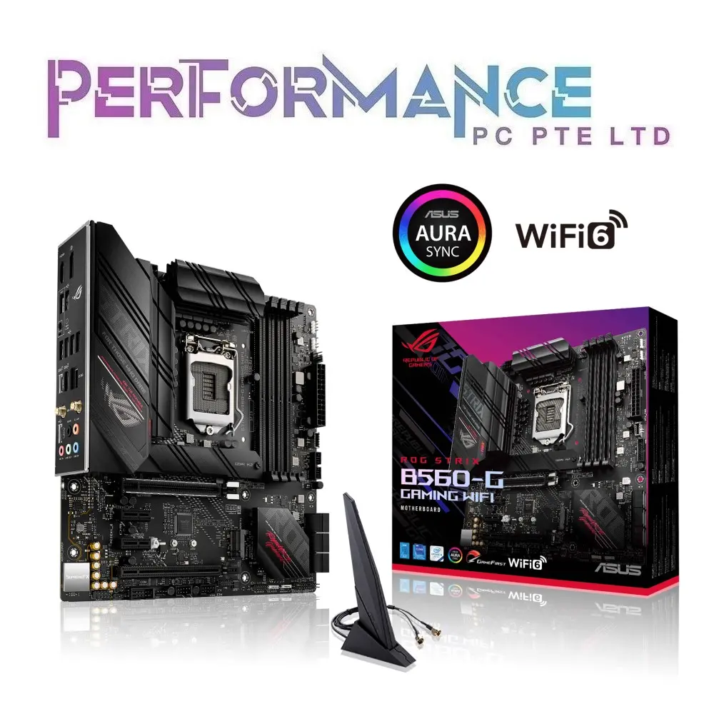 ASUS ROG STRIX B560-G GAMING WIFI Intel B560 LGA 1200 micro ATX motherboard with PCIe 4.0, 8+2 teamed power stages, Two-Way AI Noise Cancelation, WiFi 6 (802.11ax), Intel 2.5 Gb Ethernet (3 YEARS WARRANTY BY AVERTEK ENTERPRISES PTE LTD)