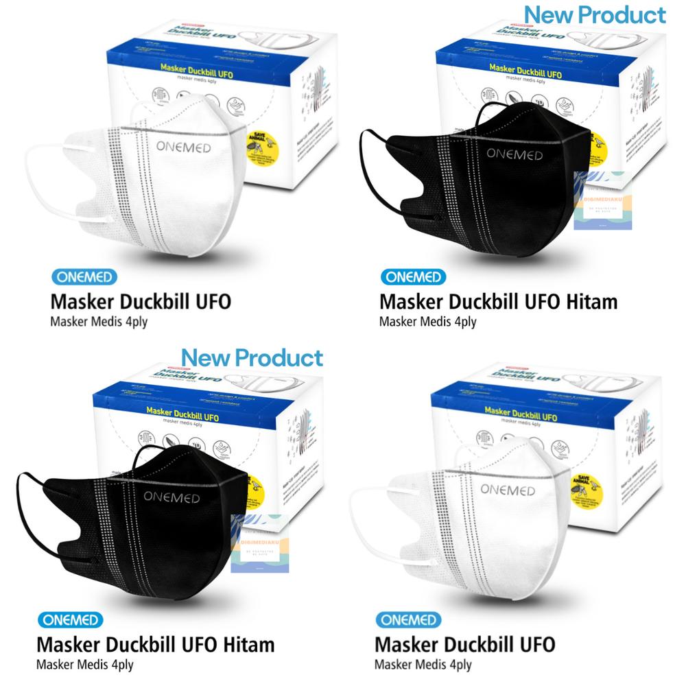 Masker Karet Medis Duckbill UFO 4ply OneMed mirip Softies Sensi - DUCKBILL UFO