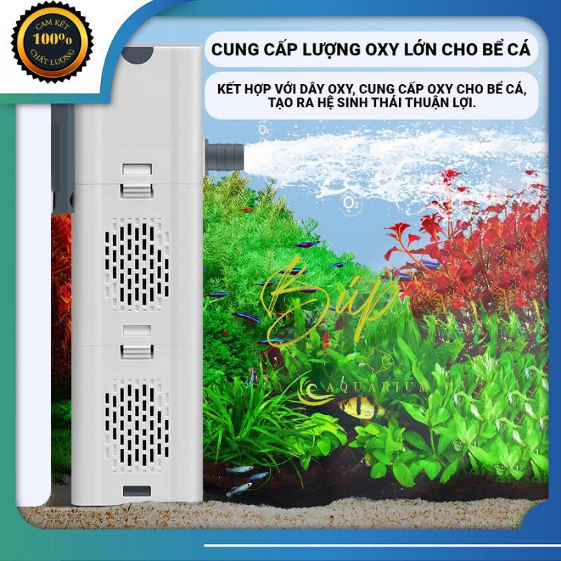 Máy lọc nước hồ cá đa năng 3in1 Jingye bơm nước, tạo oxy, lọc phân cá, làm trong nước cho hồ cá