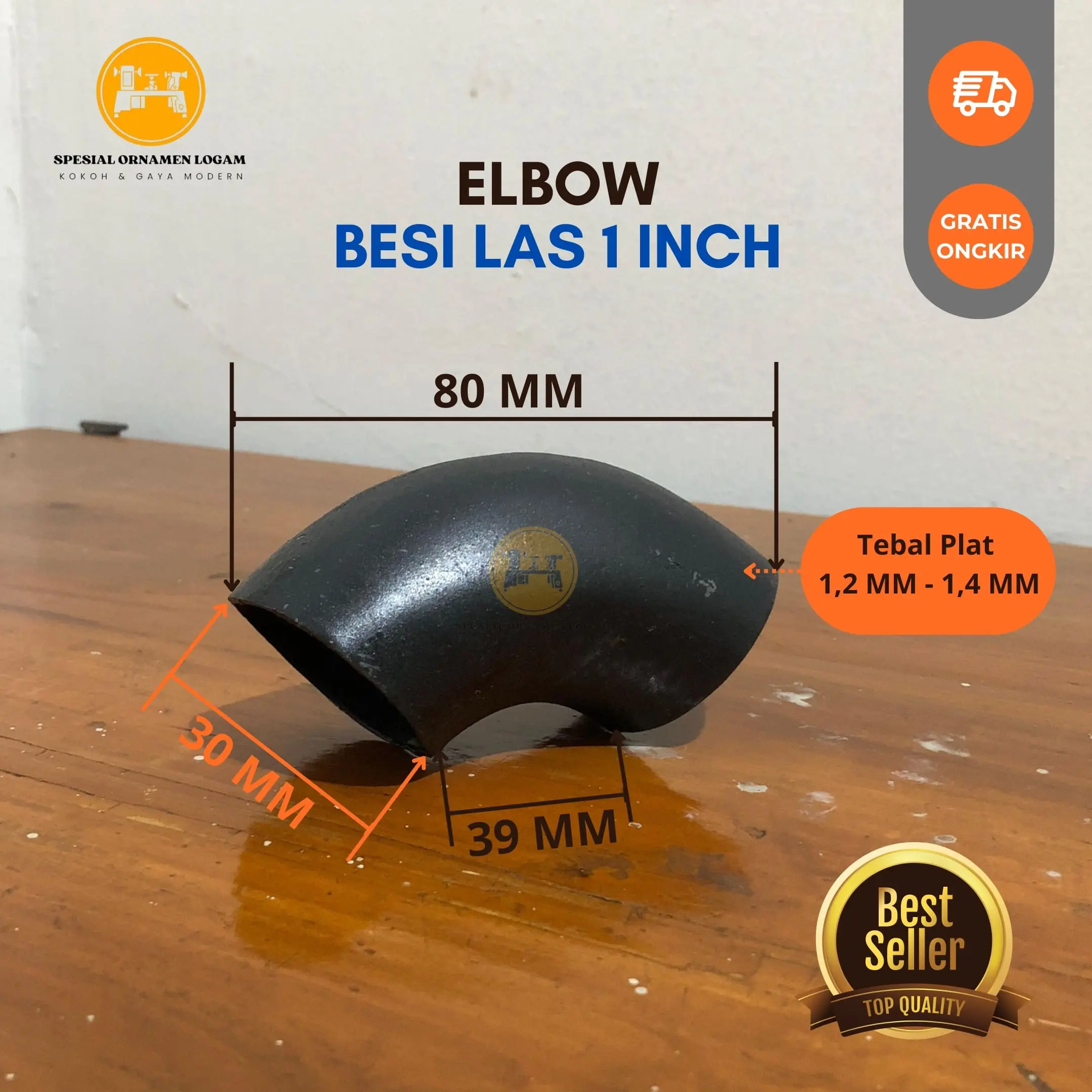 Elbow Las Besi / Keni pipa Ukuran 1 Inch, 1 1/2 Inch, 1 1/4 Inch