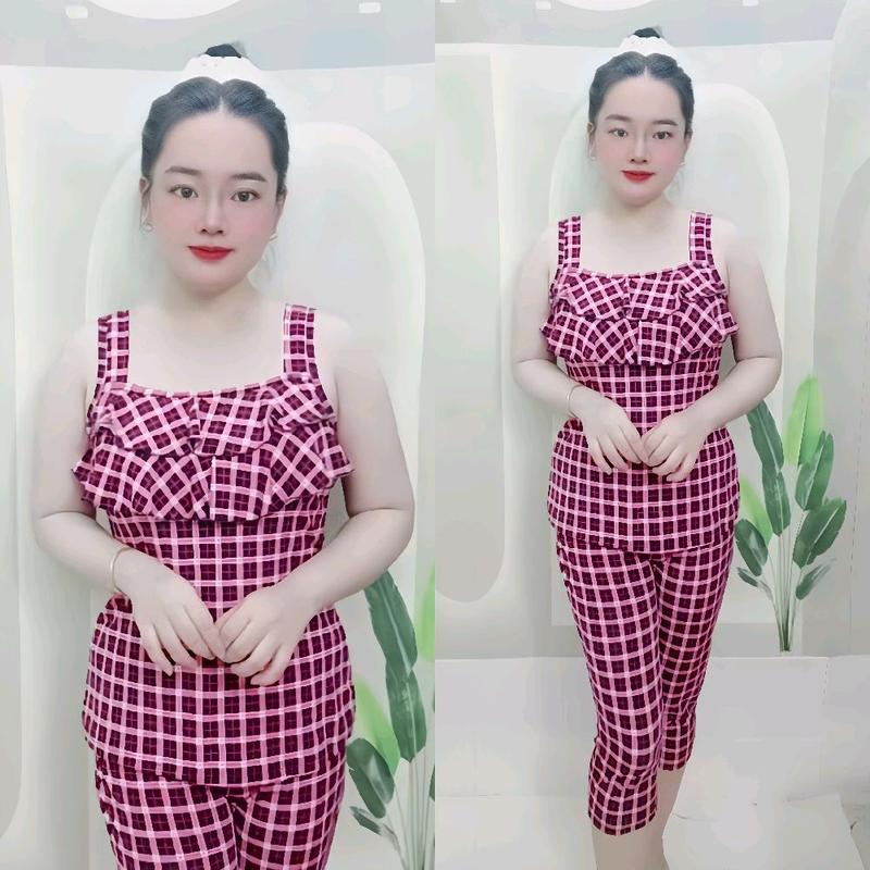 ĐỒ BỘ QUẦN LỬNG qua gối thun ati mềm mịn, áo bèo 2 tầng dễ thương dành cho nữ mặc nhà 0