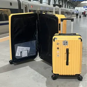 [Metoo Koper] M852 Koper Mewah Kuat Anti Pecah Port USB & Holder Botol Minum Kunci TSA Lock Original 20/24/28 Inci