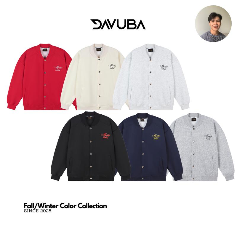 DAVUBA x TĐG Link ĐQ Áo Khoác Bomber Mystic Vibes Nỉ 2 Da Nam Nữ Dài Tay SM158