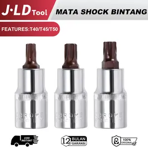 JLD Soket Bintang Torx Impact 1/2 Mata Kunci Shock T25 T27 T30 T35 T40 T45 T50 T52 T55 Buat Buka Honda Yamaha T40-untuk cakram Honda T50-untuk cakram Yamaha