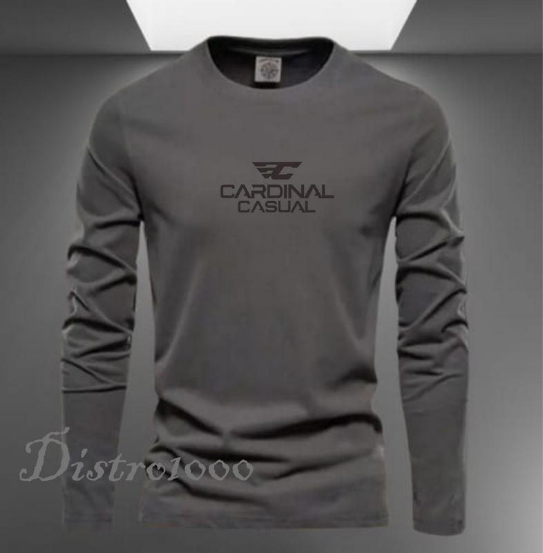PROMO COD ( BAHAN TEBAL )  Kaos Distro 100% COTTON Kaos pria I Wanita Lengan Panjang[C4RD1N4L C4SU4L]  prin BLAK  Premium 8