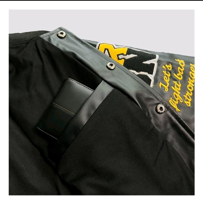 X urband absolute jaket kulit sintetis varsity unisex Bomber university lets fight stronger Gudang jaket store 5