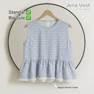 LBITZ - Jena Vest Inner Renda Atasan Wanita Top Inner Peplum Blouse Inner Balon Atasan Wanita Casual Rompi