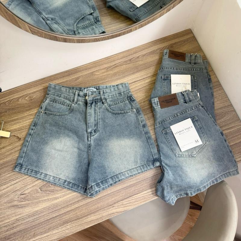 [S929] Quần short jean nữ lưng cao kiểu trơn basic