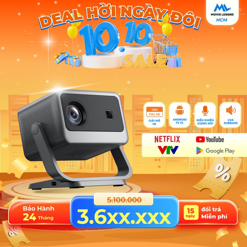 [DON NGUYEN][Khung Màn] Máy Chiếu Q10 Ultra Max - Máy Chiếu Movie Legend, Hỗ Trợ Full HD, Hệ Điều Hành Android 12 Projector Bluetooth Kem Màn Hình, HCM SBF