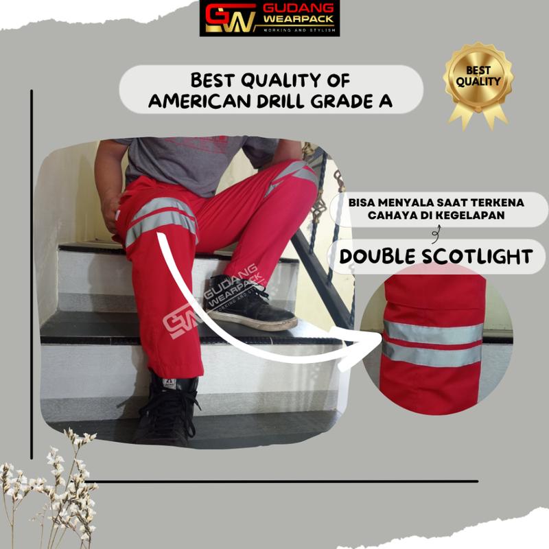 Celana Kerja Cowok Panjang Formal Model Cargo Warna MERAH (/Wanita ) - Gudang Wearpack tiktok shop 5