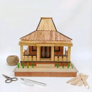 Rumah Miniatur Adat Joglo Khas Jawa Dari Stik eskrim