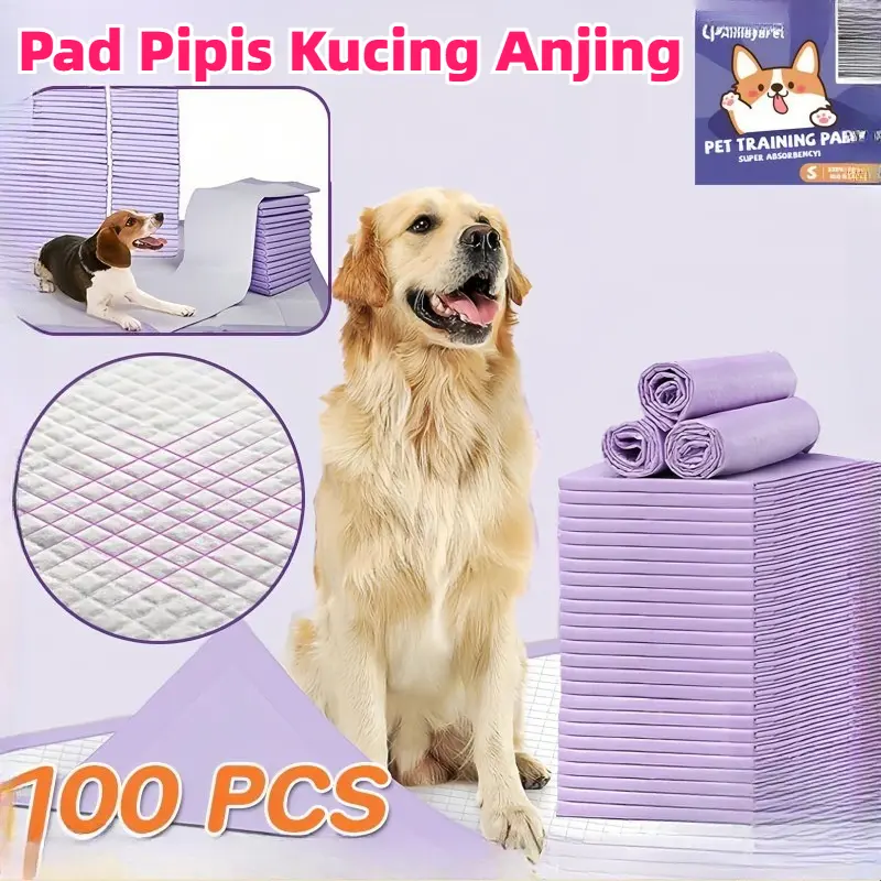 100 Pcs Popok Sekali Pakai / Deodorant Anti Bau / Portable Underpad / Alas Pipis Untuk Kucing Anjing / Popok Hewan Popok