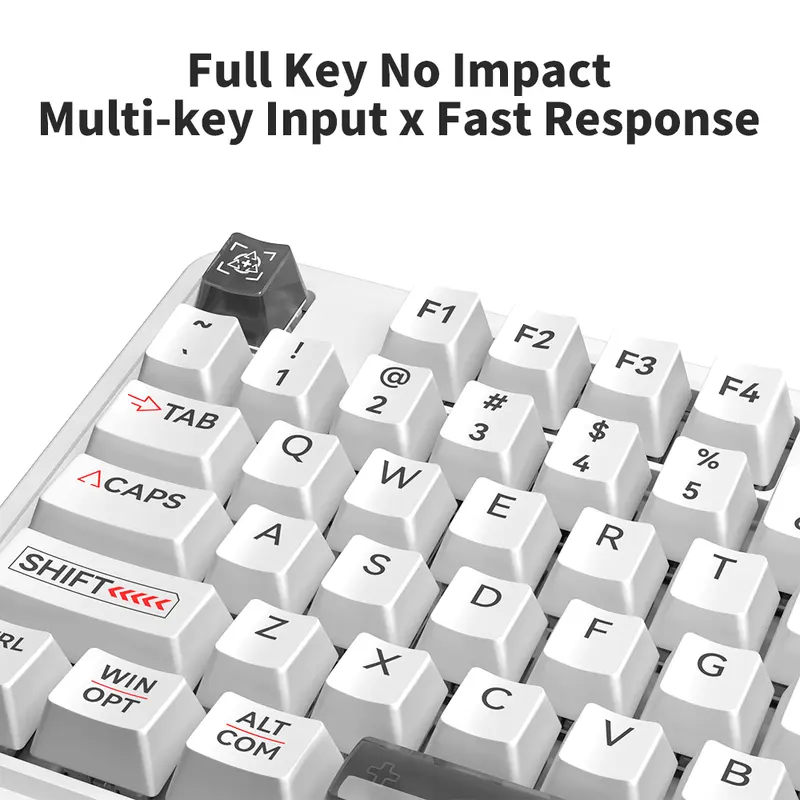 ZIFRIEND ZT82 Gamer Keyboard 3 Modes Transparent Mechanical Keyboard Hotswap Bluetooth Wireless 2.4G RGB Backlit Keycap 4