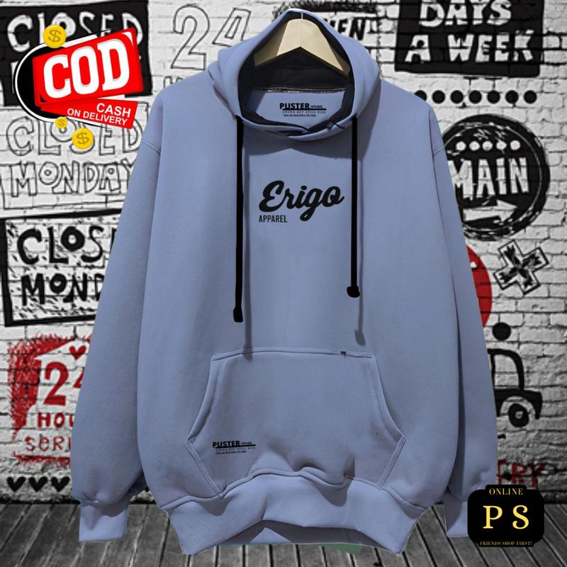 Hoodie ERG Unisex Pria Wanita Lembut Size M L XL XXL Cod Bayar Di Tempat Sweater ERGTerlaris Warna Abu Paralon Sablon ERG Brend Puster Apparel 2023 0