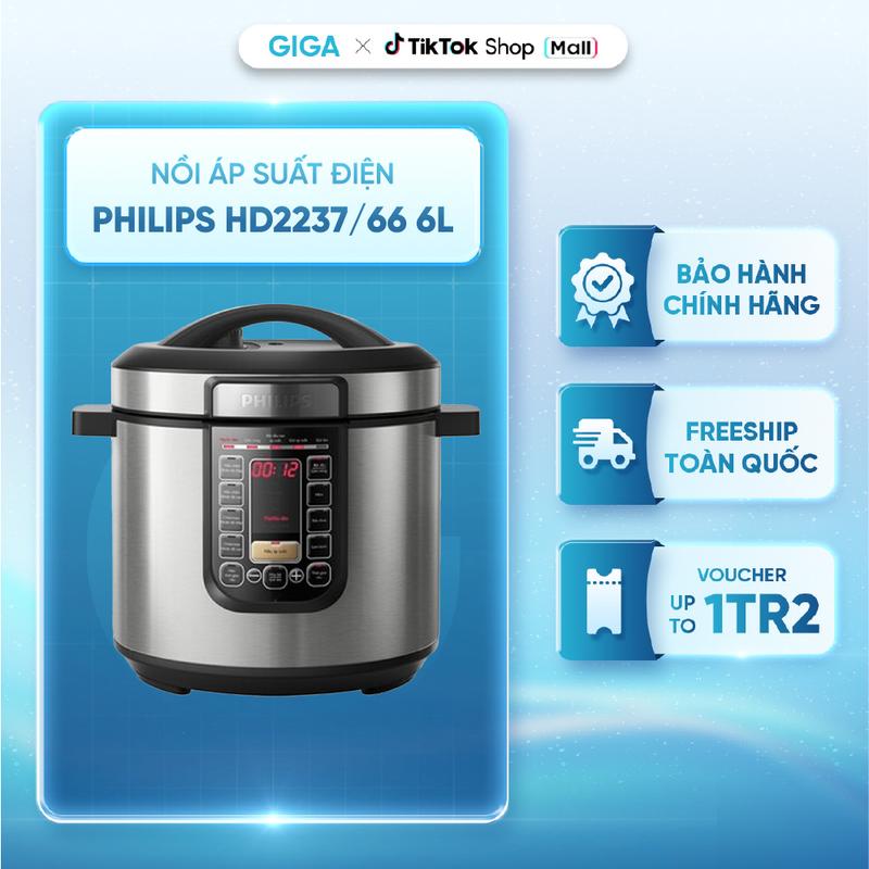Nồi áp suất điện Philips HD2237/66 6 lít - 1190 - 1415W - Nồi ProCeramic+