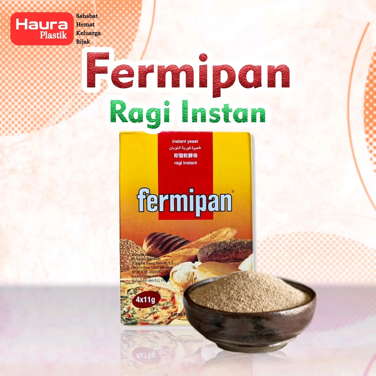 fermipan ragi instant isi 4 sct untuk pengembang  11 gram per sachet Bahan Baking fermipan pengembang  donat ragi  instan ragi untuk roti pengembang kue