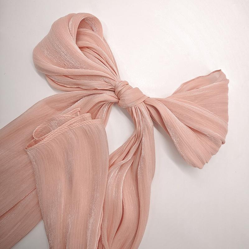 Product Introduction of Summer New Solid Color Soft and Shiny Silk Scarf Long Scarf Headscarf Shawl 7