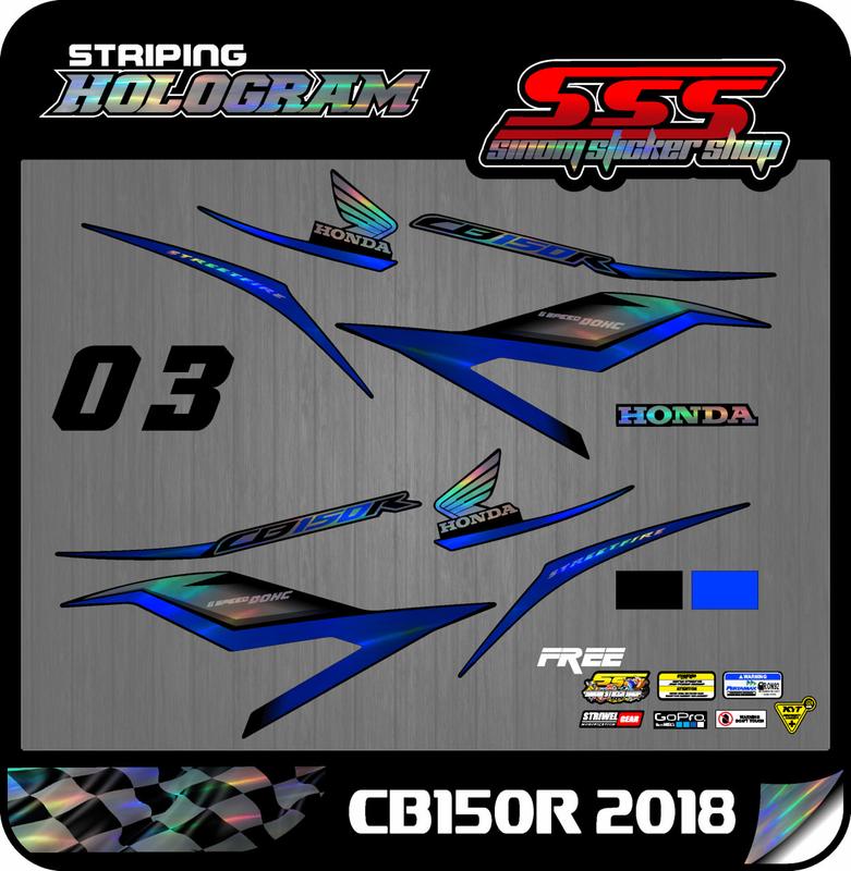 Stiker Striping Ori Hologram Honda CB150R 2018 List Motor CB150R V3 6