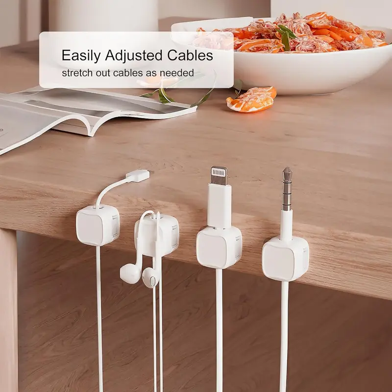 Kẹp cáp từ tính nâng cấp, Giá đỡ dây, Quản lý cáp dính Picozon, Giá đỡ dây Giá đỡ dây sạc USB cho điện thoại di động trên ô tô, máy tính để bàn văn phòng, tường, tủ đầu giường 2