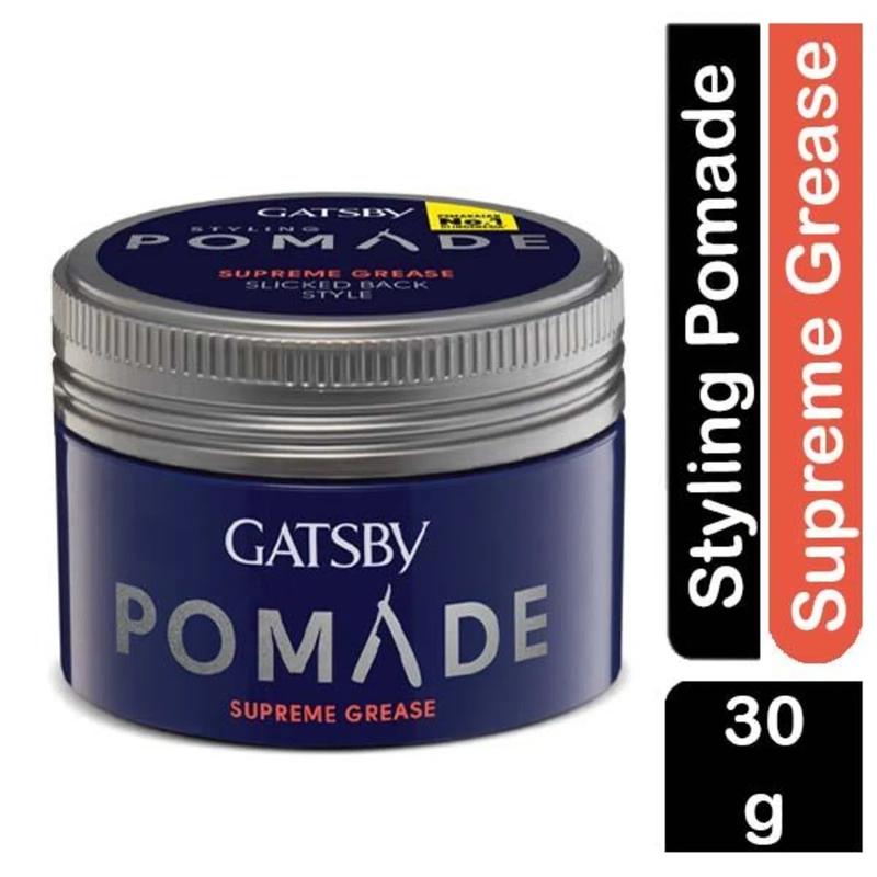 GATSBY Pomade Supreme Grease 30 gr Hairstyling Product Oil-Based untuk ...