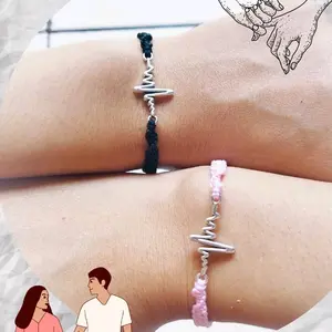 Gelang couple your n mine ( charm detak jantung) Tali Giok / sambala Bracelets