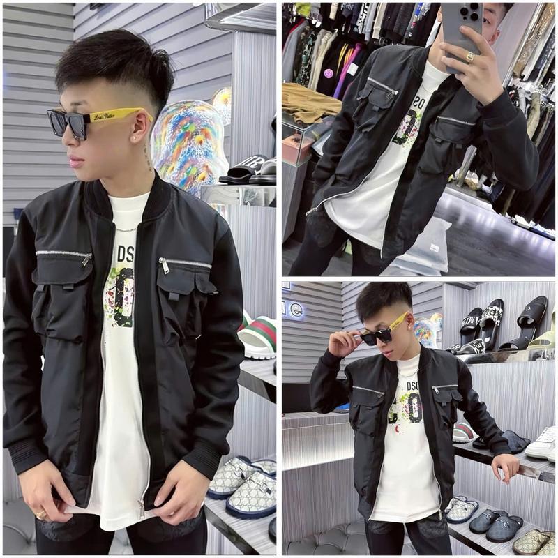  Áo Khoác Dạ Phối Gió AP040 Hoạ Tiết Phối Túi Hộp Thời Trang Nam 