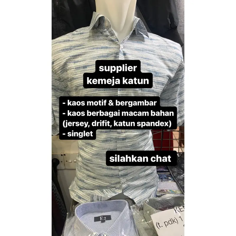 supplier kemeja pria & kaos katun premium