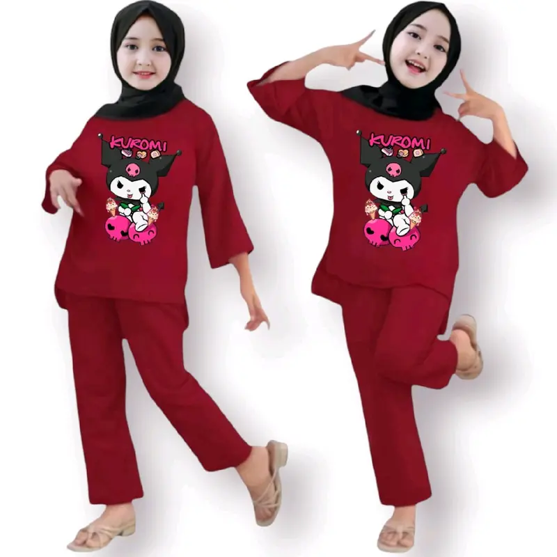 SETELAN ANAK VIRAL USIA 2-12thn KUROMI PINK 7