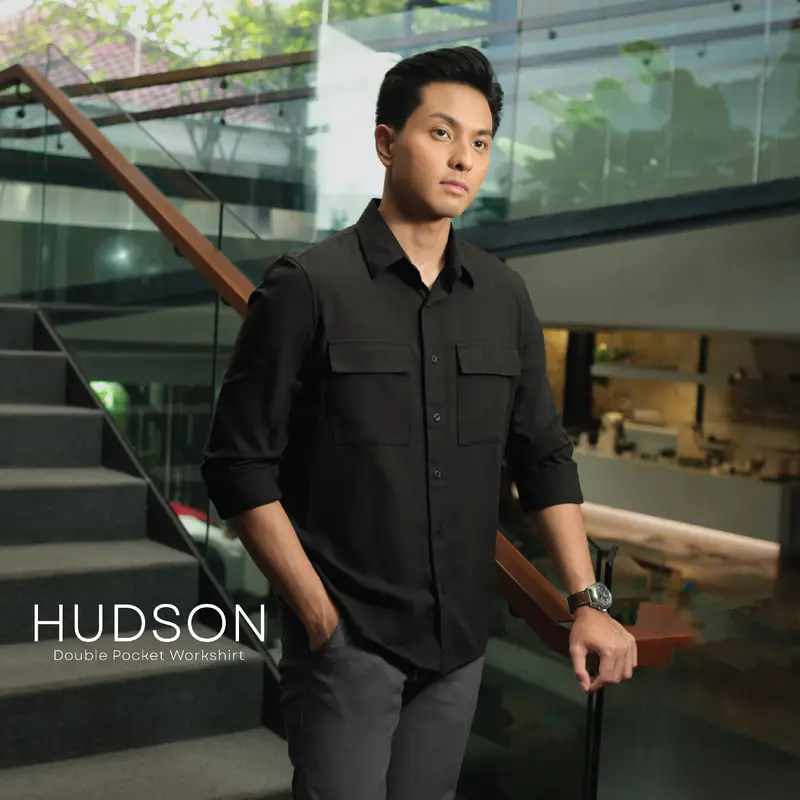 CUTOFF Hudson Double Pocket Workshirt Kemeja Kerja Oxford Polos Pria Panjang 3