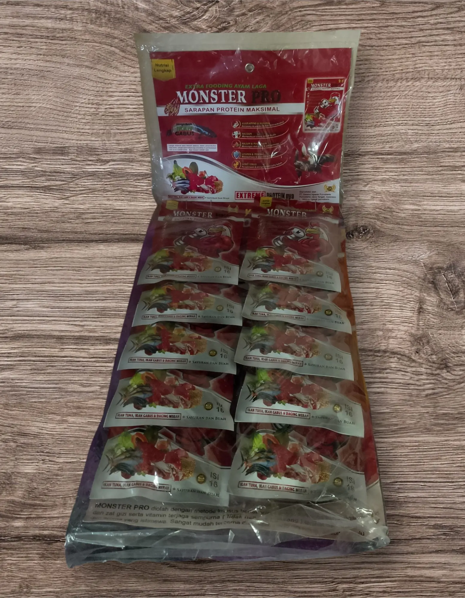 Monster Pro Jamu Ayam EXTRA FOODING AYAM LAGA 1 Renceng isi (10 pcs)