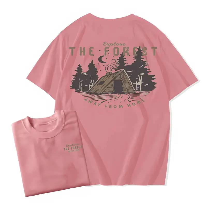 T-shirt Distro Pria Wanita The Forest Pink Premium Bahan Katun Combed 30s I Baju Kaos Cowok Cewek Distro Original Motif ADVENTURE Simple Keren Sablon 0
