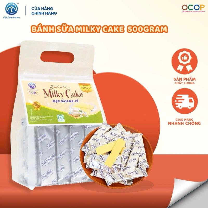 Bánh sữa ba vì milky cake túi thanh dài 500g SỮA CHỊ VÀNG OFFICIAL Ăn Vặt Food