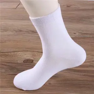 3 Pasang Kaus Kaki Putih Polos Telapak Hitam Bahan Spandex Lentur Kaus kaki Sekolah Panjang