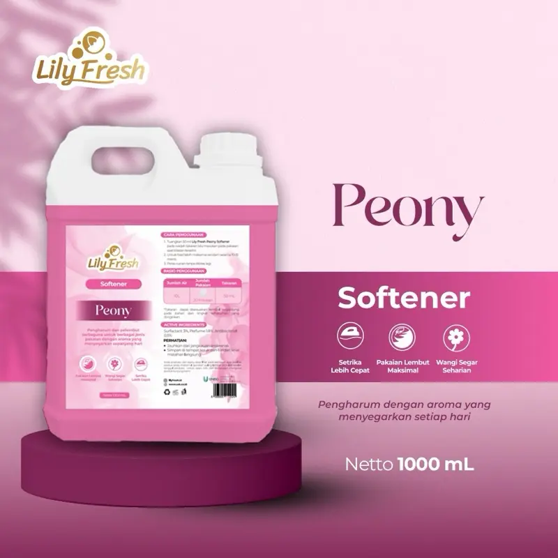 Lily Fresh Softener Pelembut Pewangi Pengharum Pakaian Laundry 1 Liter Pelembut Pakaian Laundry Anak 2