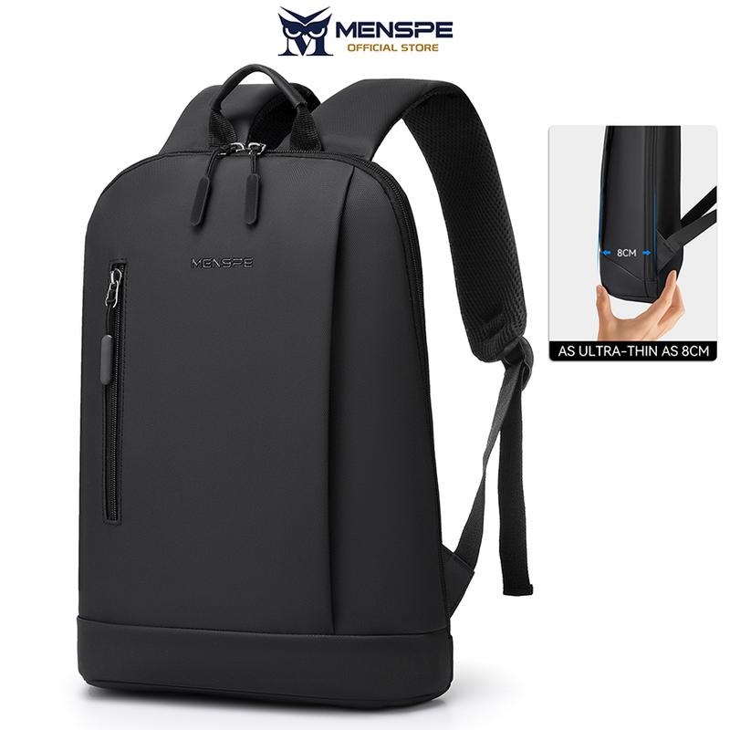 MENSPE Ba lô nam công sở đựng laptop, chống nước, siêu mỏng, phong cách thường ngày cho du lịch, phù hợp với laptop kích thước 16,5 inch, thiết kế thời trang, nhiều ngăn