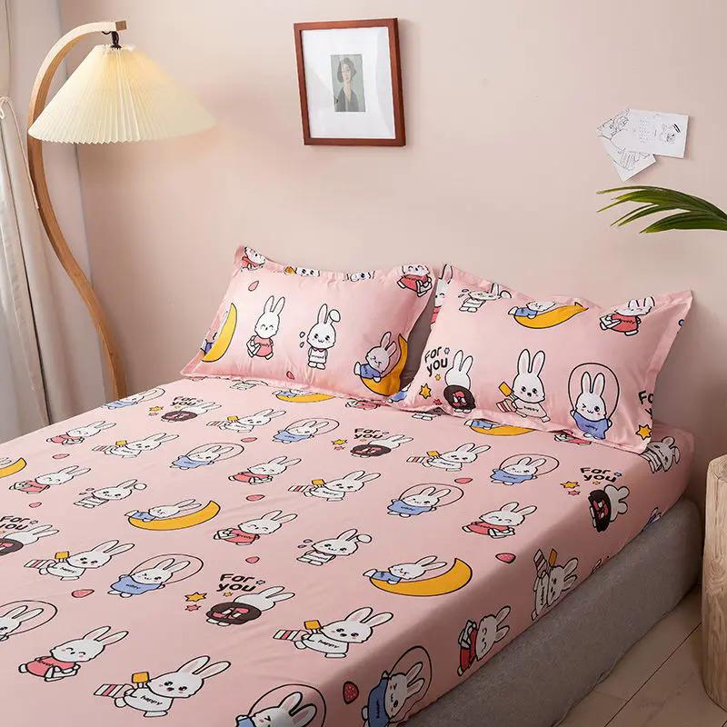 Brushed Fitted Sheet Elastic Band Home Strap Bedding High-End Luxury Mattress Cover Bedsheet No Pillowcase Simple Multi Size Bed 2