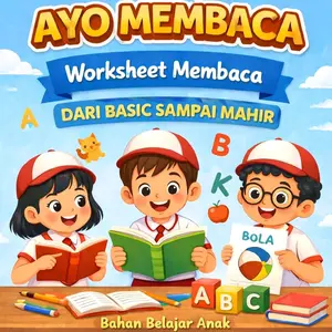 WORKSHEET MEMBACA 51 LEMBAR DARI BASIC/PEMULA SAMPAI MAHIR FREE PAPER CLIP peralatan sekolah Soal Latihan