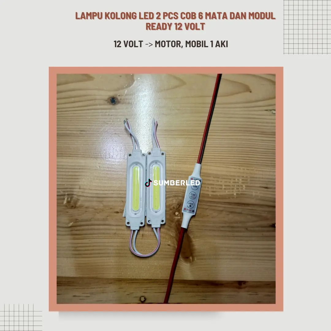 2 pcs Lampu Led Modul COB 6818 12V + Led Controller Kontrol Kedip
