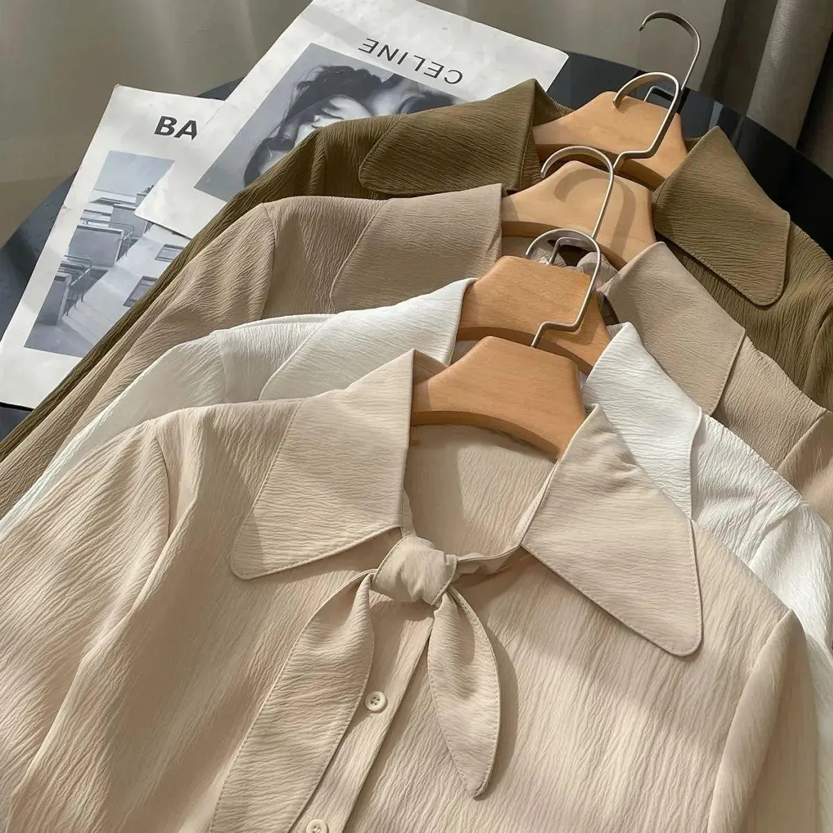 Women's Bow Knot Long Sleeve Shirt