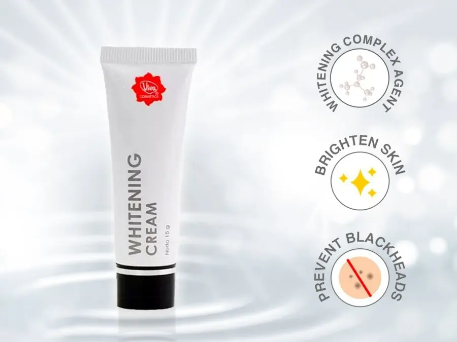 VIVA Whitening Cream 15 g - Krim Pencerah Wajah dengan Natural Whitening Complex Agent Hitam Mencerahkan Perawatan Pelembab