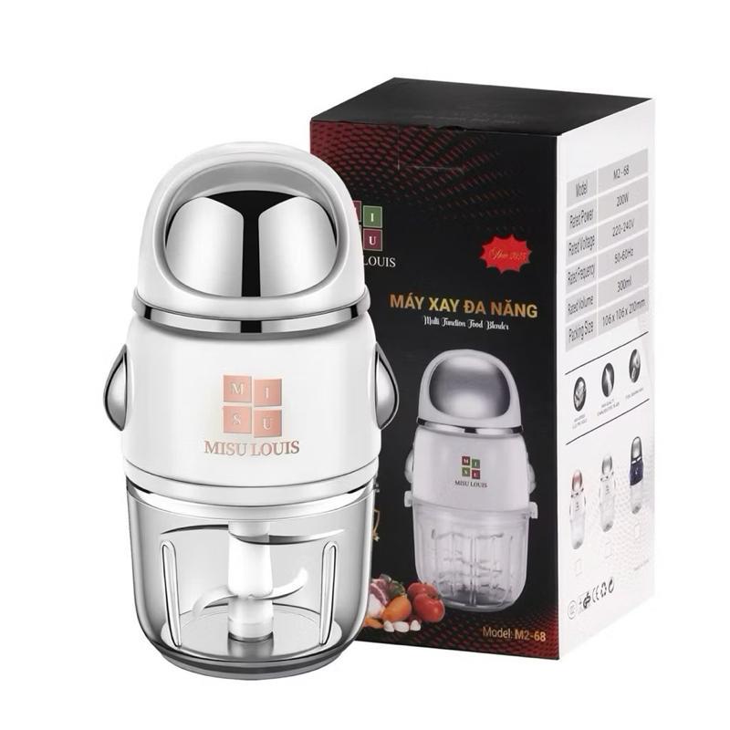 Máy Xay Thực Phẩm Đa Năng Cối Thuỷ Tinh, Xay Thịt Misu Louis Công Suất Lớn 300w, Dung Tích 350ml 4 cánh luoi xay màu ngẫu nhiên