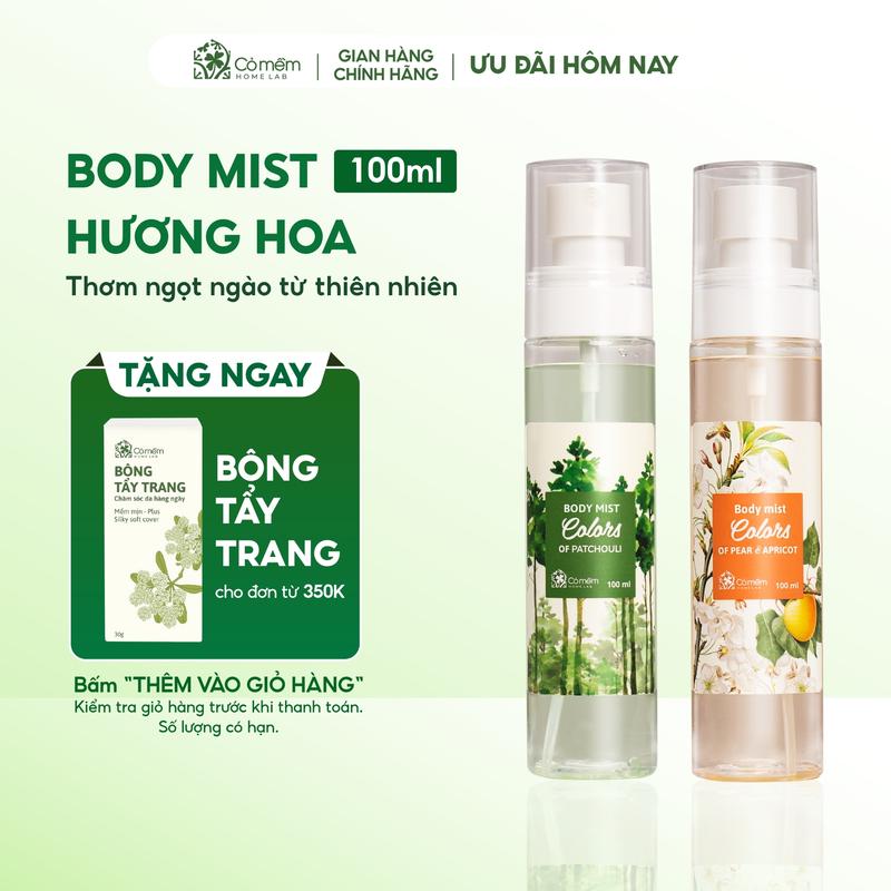 Body Mist Xịt Thơm Toàn Thân Quần Áo Nam Nữ Hương Nước Hoa Ngọt Ngào Thanh Mát Dịu Nhẹ Cỏ Mềm 100ml