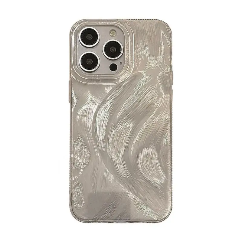 New! Silver Feather Hologram Case Iphone - Hardcase/Casing Hp Compatible For Iphone 7 8plus Se 2020 X Xr 11 12 13 14 15 16 Plus Pro Promax RCI447 4