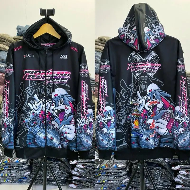 jaket racing - jaket racing doodle - jaket pionerr racing - jaket racing balap - jaket racing hell - jaket pionerr racing - jaket racing pionerr motif anime terbaru full printing unisex pria&wanita size L XL XXL Casual Distro 8