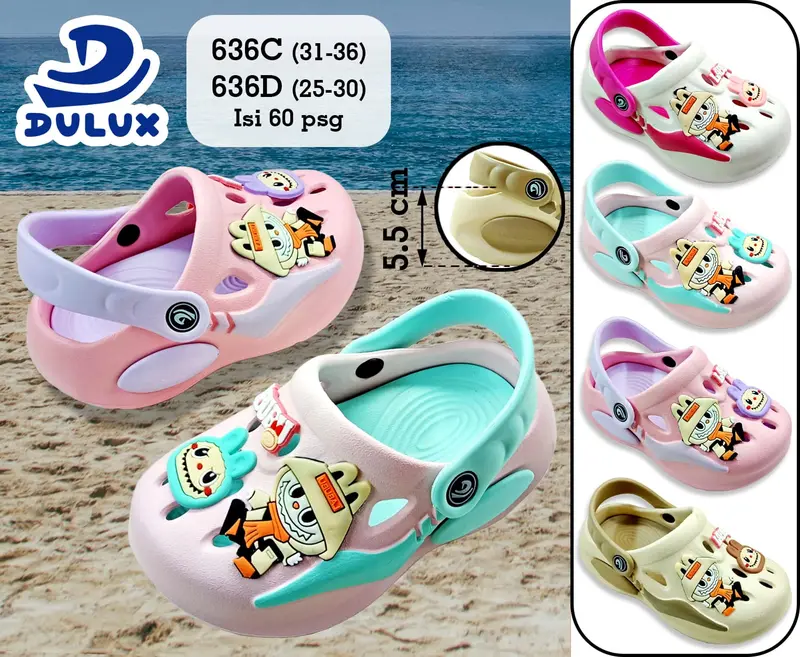 SANDAL ANAK PEREMPUAN BAIM DULUX LABUBU 636-1 (25_36)SANDAL KODOK PEREMPUAN YANG LAGI TRENDY Fashion Karet Sendal. 0