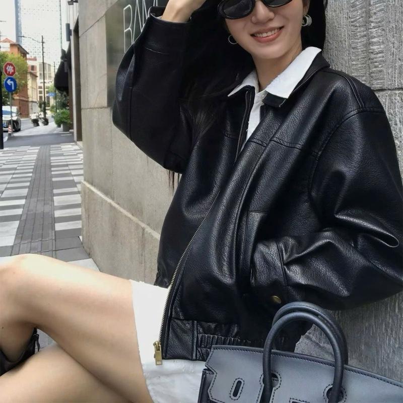 Áo Da Bomber Nữ Quảng Châu Cao Cấp 2512