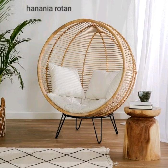 Kursi santai bulat rotan sintetis di Hanania Rotan | Tokopedia